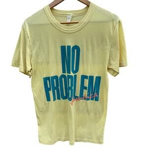 Jamaica No Problem Vintage 80s thin tourism yellow shirt Size Large